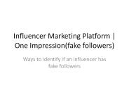 Influencer Marketing Platform | One Impression