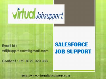 SalesForce Job Support from Hyderabad - Virtual job support