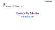Party Planner in Delhi