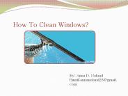 How To Clean Windows?