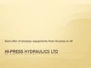 Best offer of enerpac tools from Hi-press in UK