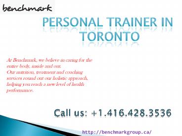In Home Personal Trainers Toronto | Benchmark Group