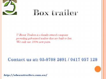 Galvanised Car Trailers for Sale in Melbourne