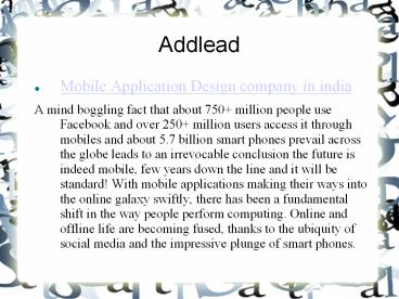 Mobile Application Design company in india