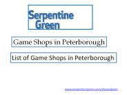 Game Shops in Peterborough