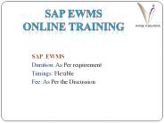 SAP EWM Training Material
