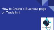 How to Create a Business page on Tradejinni