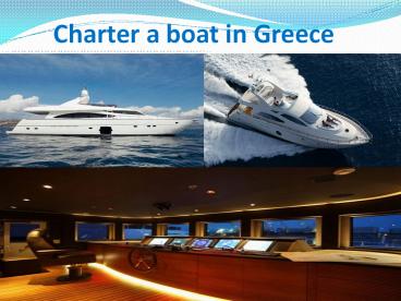 Charter a boat in Greece