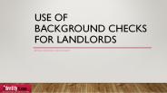 Use of Background Checks for Landlords