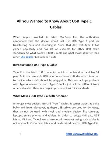 All You Wanted to Know About USB Type C Cables