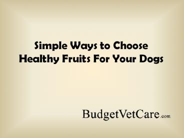 Simple Ways to Choose Healthy Fruits For Your Dogs