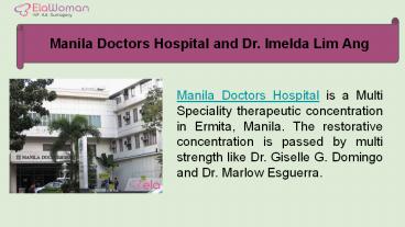 Manila Doctors Hospital and Dr. Imelda Lim Ang