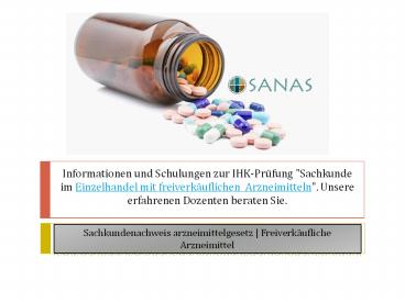 Sachkundenachweis arzneimittelgesetz | Freiverkäufliche Arzneimittel