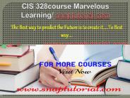 CIS 328 course Marvelous Learning/snaptutorial.com