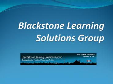 Blackstone Learning Solutions Group