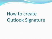 How to Create Outlook Signature