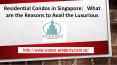 Residential Condos in Singapore:   What are the Reasons to Avail the Luxurious Condos?