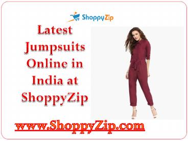 Jumpsuits Online in India at ShoppyZip