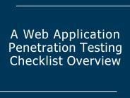 Top 20 Web Application Penetration Testing Checklist 2017