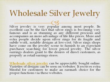 Wholesale silver jewelry