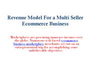 Revenue Model For a Multi Seller Business