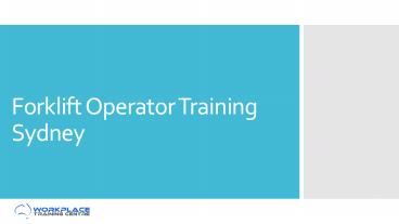 Forklift Operator Training Sydney