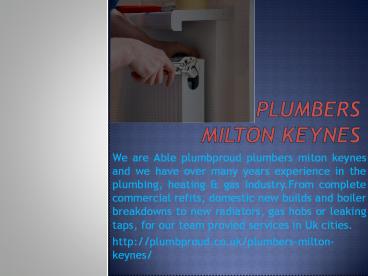 Plumbers Milton Keynes