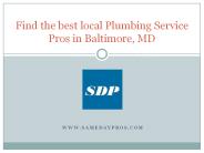 Best local Plumbing Service in Baltimore