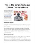 This Is The Simple Technique Of How To Control Pests (1) PowerPoint PPT Presentation