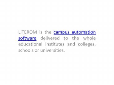 Dreamteam as campus automation software
