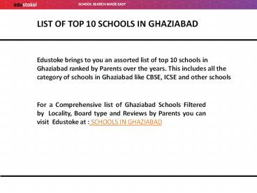 List of top 10 schools in Ghaziabad