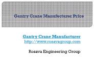 Gantry Crane Manufacturer Price