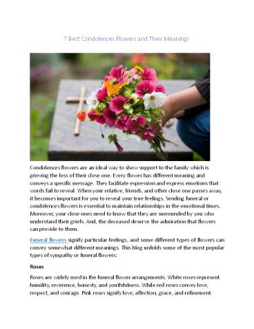 7 Best Condolences Flowers and Their Meanings