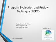 PERT Scheduling Technique