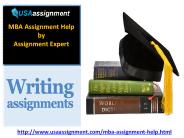 MBA Assignment Help for Online MBA Assignment Writing