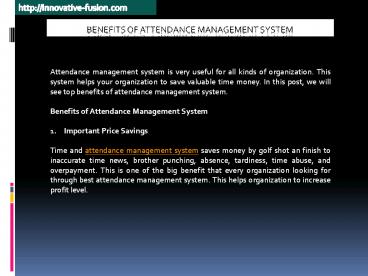 Benefits of Attendance Management System to your Organization