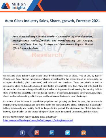 Auto Glass Industry price, Suppliers, Key Raw Materials Analysis Forecast 2021