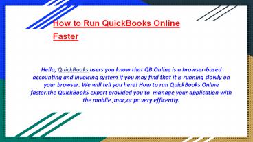 How to Run QuickBooks Online Faster