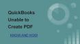 QuickBooks unable to create pdf PowerPoint PPT Presentation