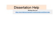Dissertation and Thesis Assignment Help
