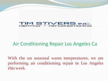 Air Conditioning Repair Los Angeles Ca