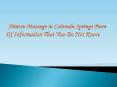 Shiatsu massage therapists Colorado Springs PowerPoint PPT Presentation