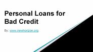 Personal Loans for Bad Credit