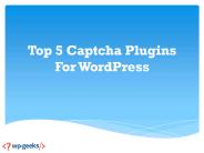 Top 5 Captcha Plugins For WordPress