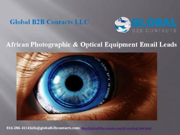 African Photographic & Optical Equipment  Email Leads