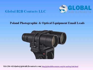 Poland Photographic & Optical Equipment Email Leads