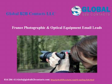France Photographic & Optical Equipment Email Leads