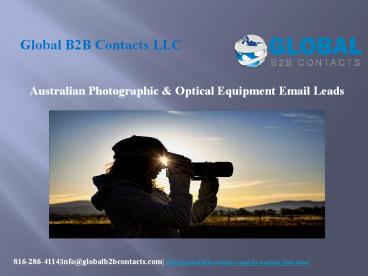 Australian Photographic & Optical Equipment Email Leads