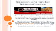 Get Suggestions For Hiring Best Remodelling Contractors