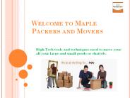 Welcome to maple packers and movers India